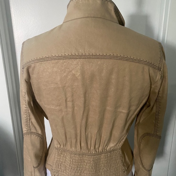 Per Se Los Angeles Hand stitched camel Jacket size 6 - Picture 2 of 8